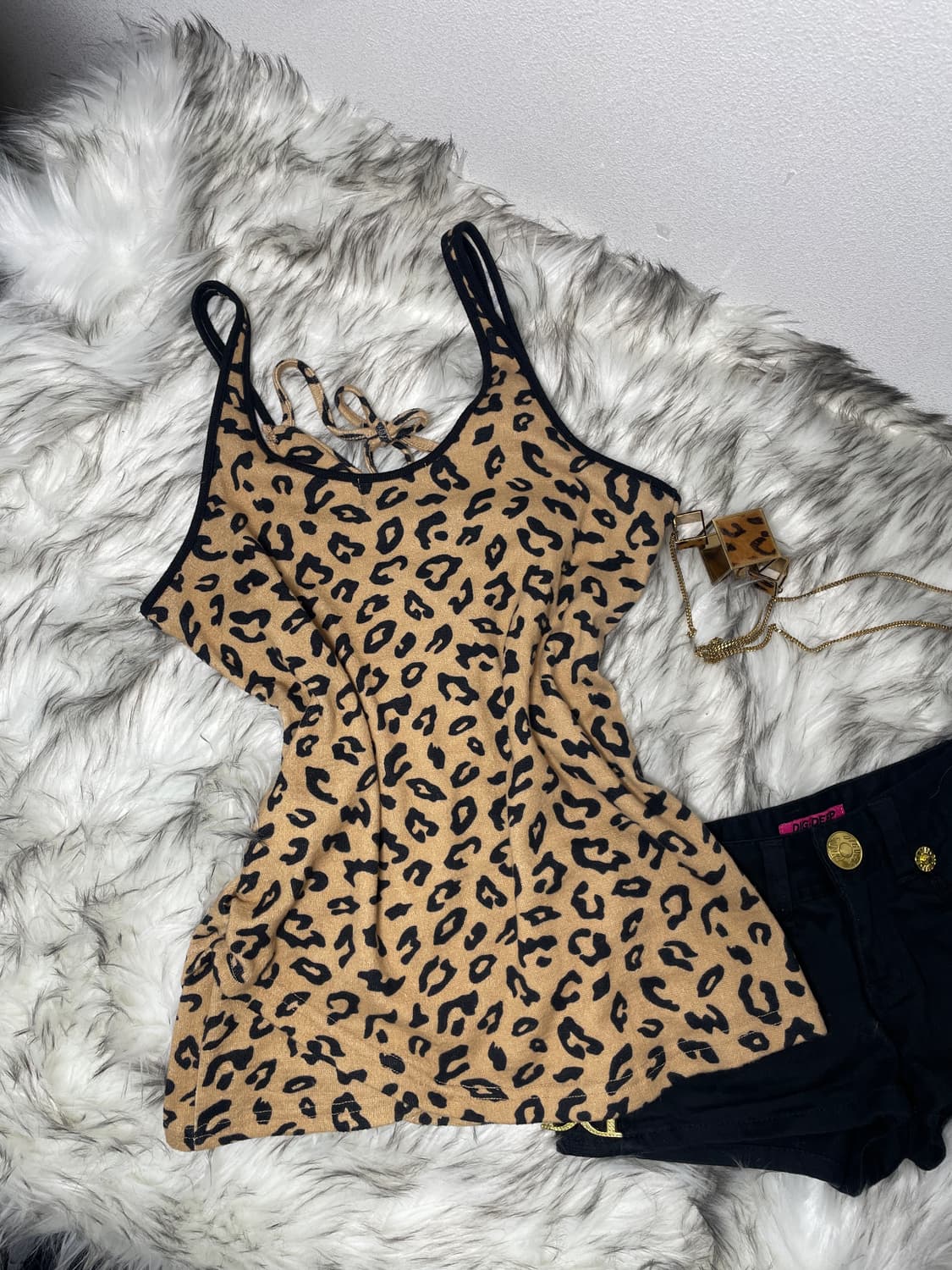 빈티지 호피 홀터넥 슬리브리스 상품이미지4