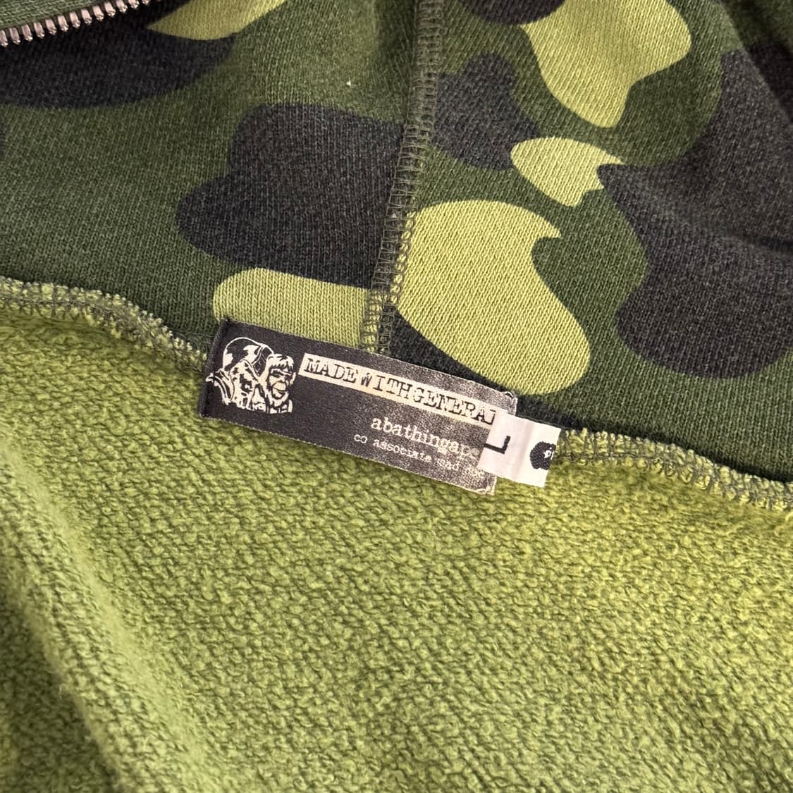 OG 베이프 그린카모 풀 집 후디 L 상품이미지8