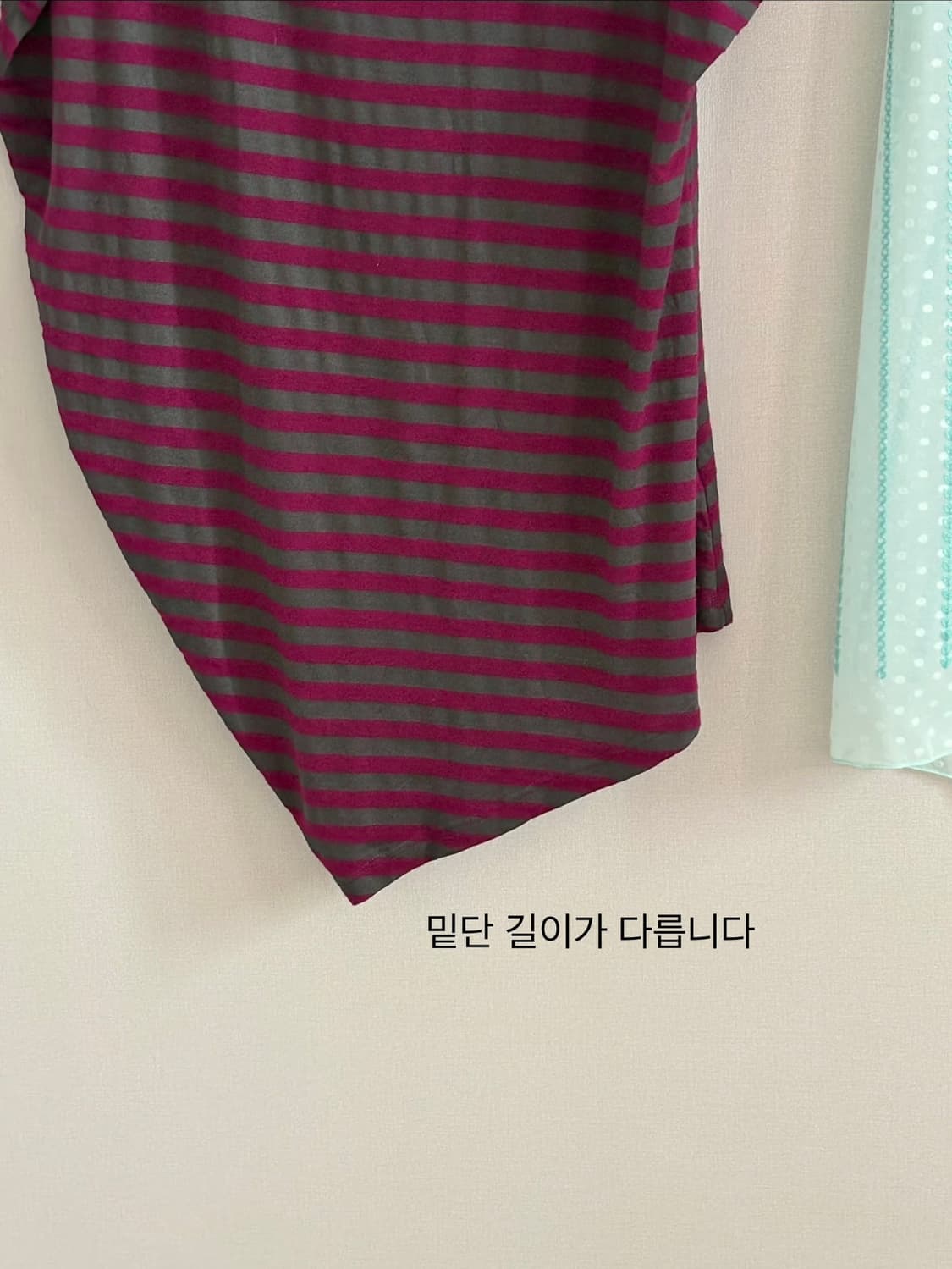 자홍 언발란스 티셔츠 상품이미지4