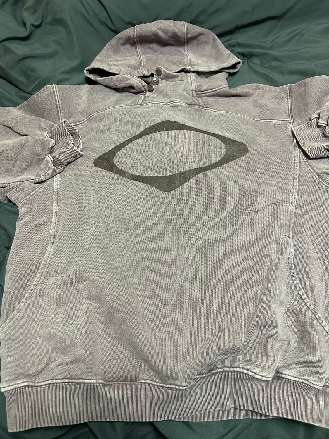 미스치프 롬버스 사이드 버튼 업 후드 워시드 레드 브라운 상품이미지4