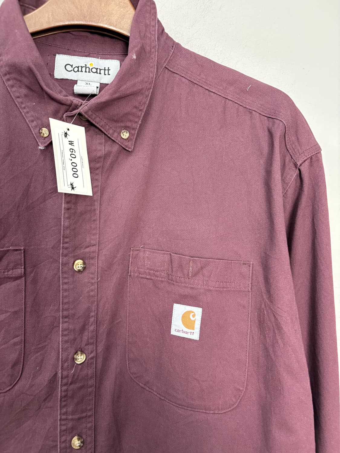 칼하트 버건디 워크셔츠 A3206 상품이미지3