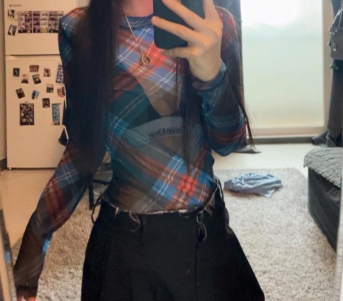 찰스 제프리 러버보이 체크 메쉬 탑 상품이미지2