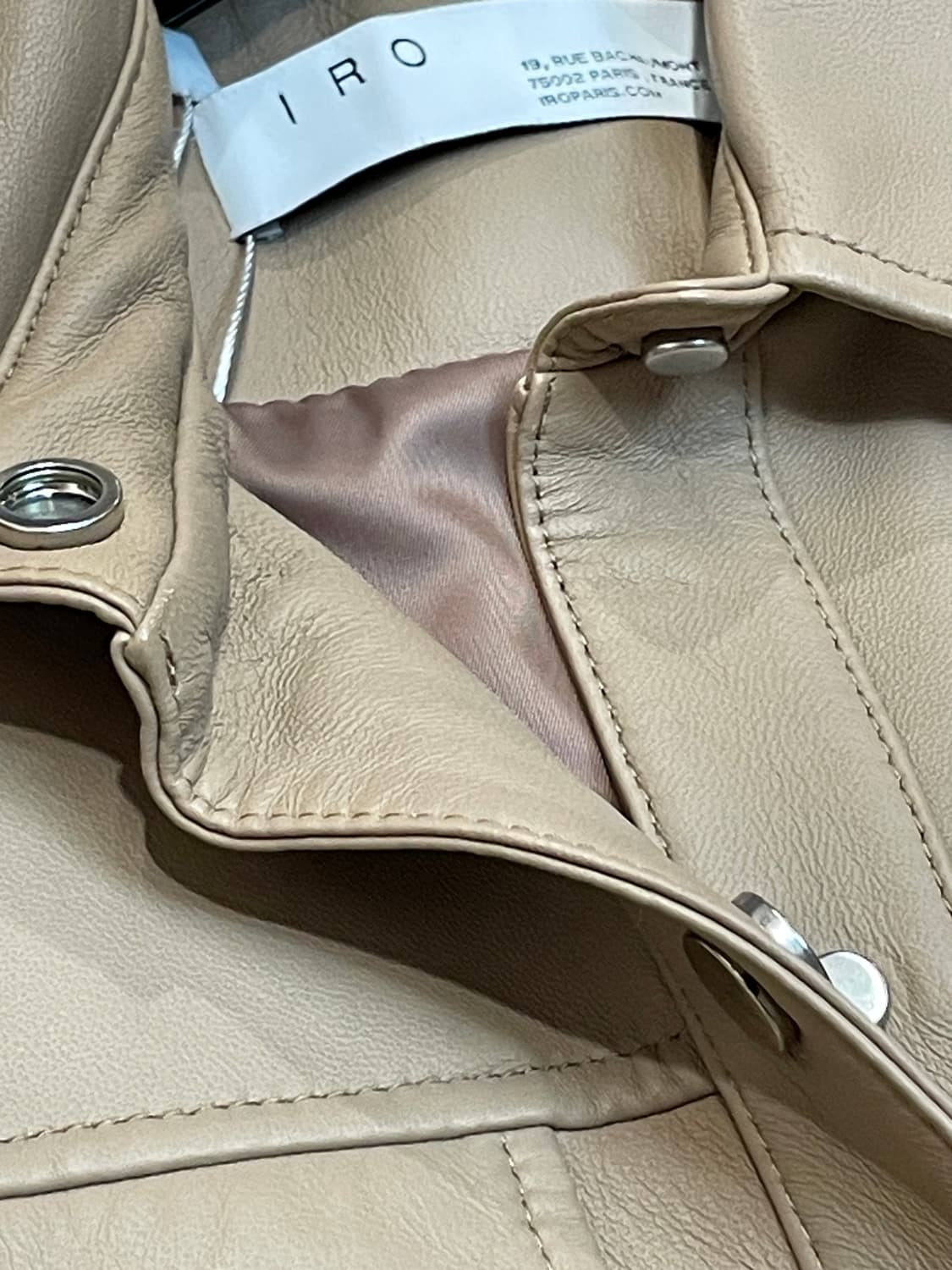 이로 레더 자켓 베이지 상품이미지9