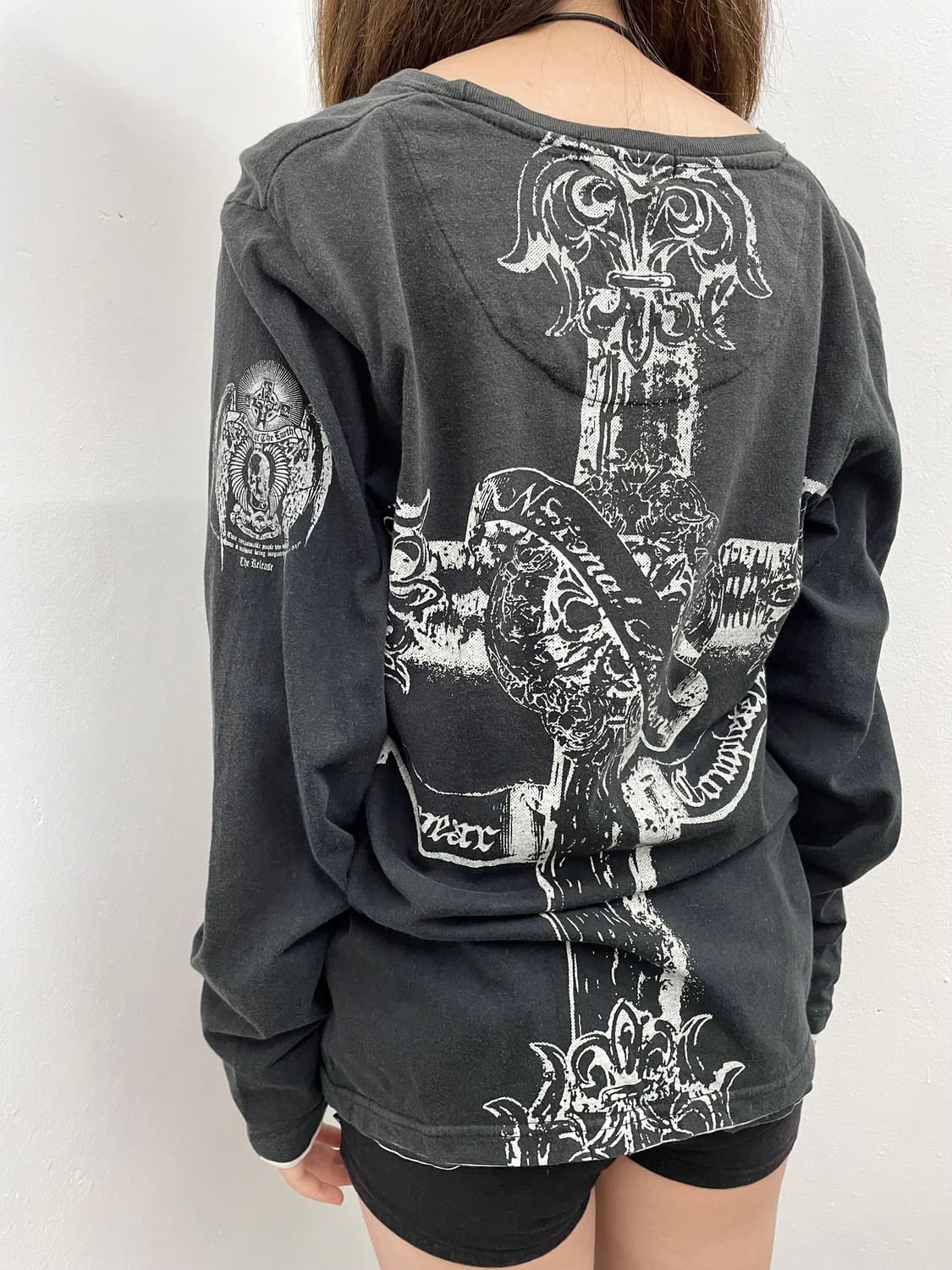 펑크 프린팅 레이어드 슬리브 상품이미지5