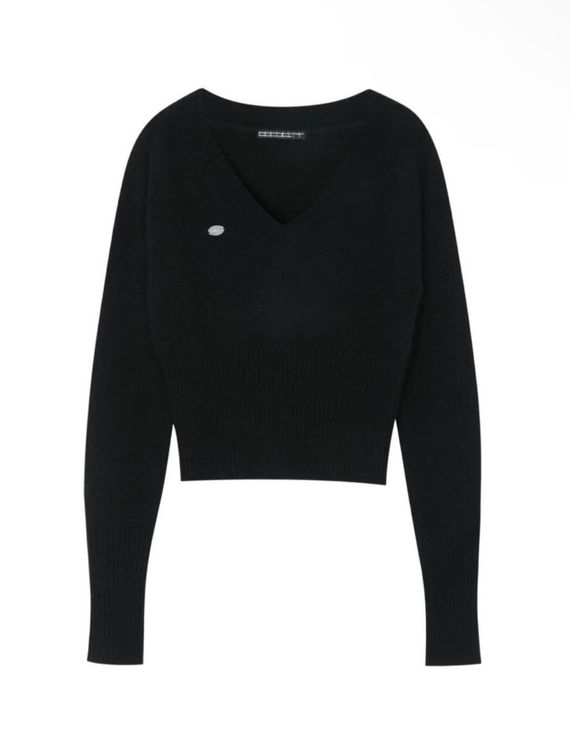 보헤미안서울 브이넥 슬림핏 앙고라 니트 블랙 상품이미지2