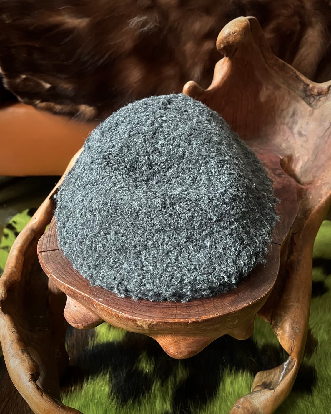 Italian Vintage Boucle Knit Hunting Cap 상품이미지4