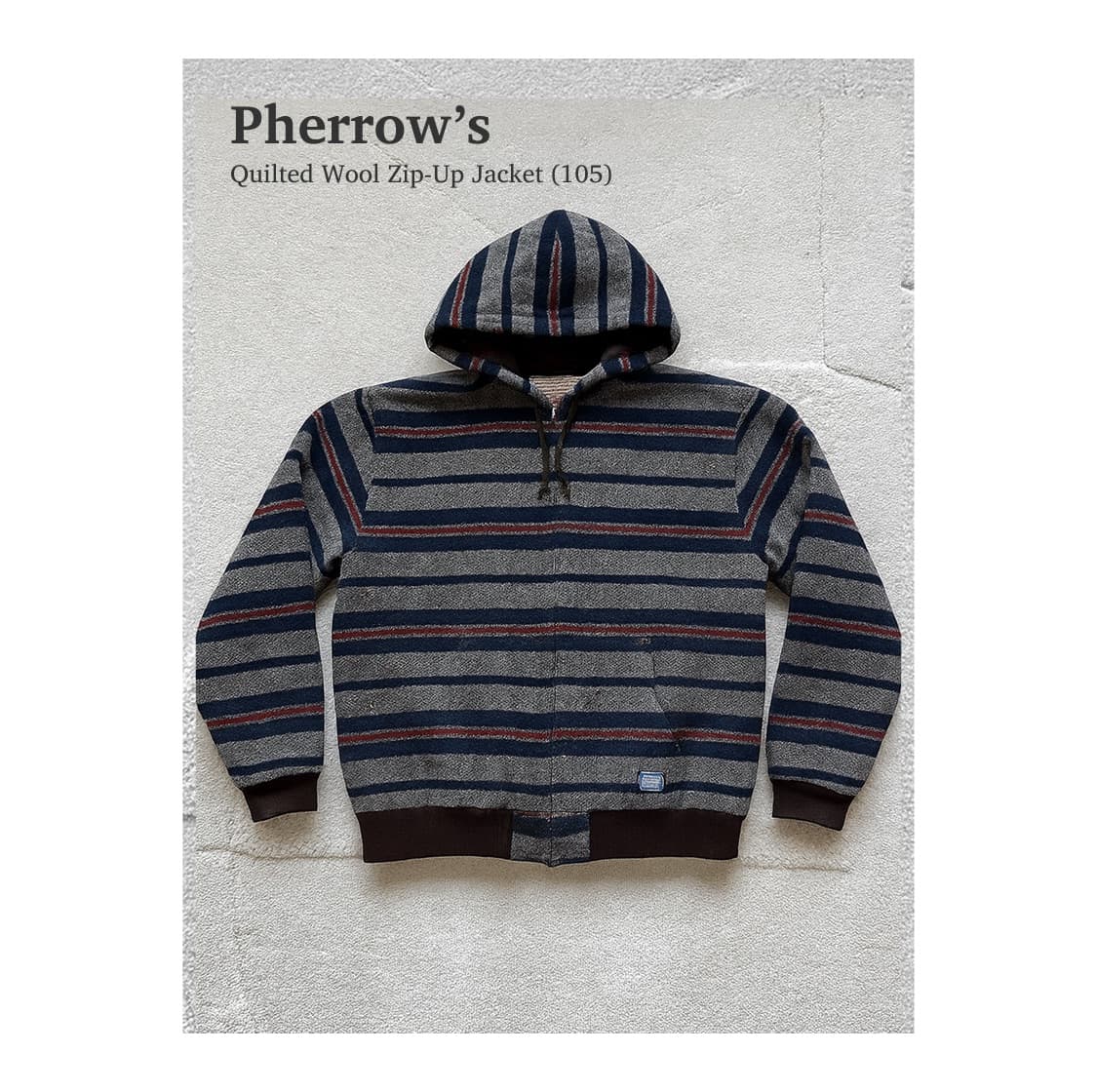 페로우즈 퀼팅 울 후드 집업 자켓 (105) 상품이미지1