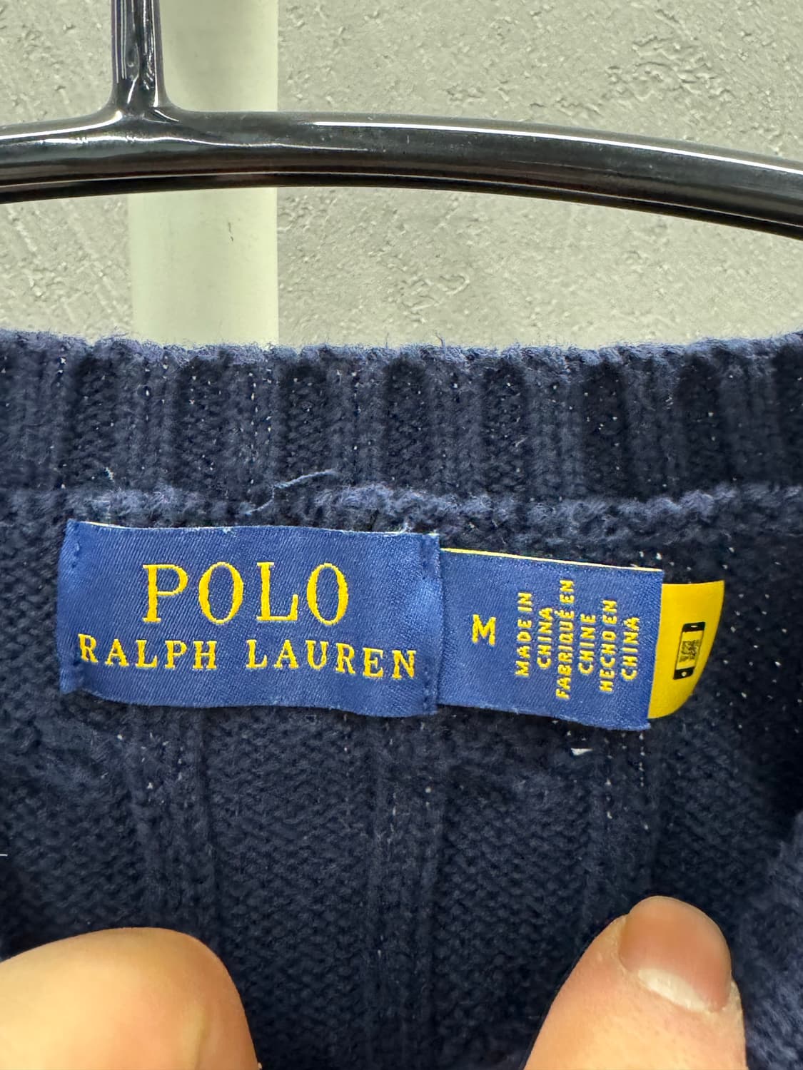 폴로 랄프로렌 네이비 케이블 반팔 니트 M 상품이미지3
