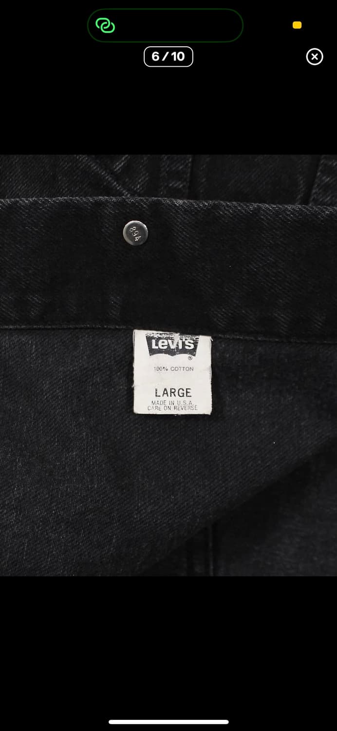 1992 USA 리바이스 70598-4159 블랙 데님 자켓 빈티지 상품이미지6