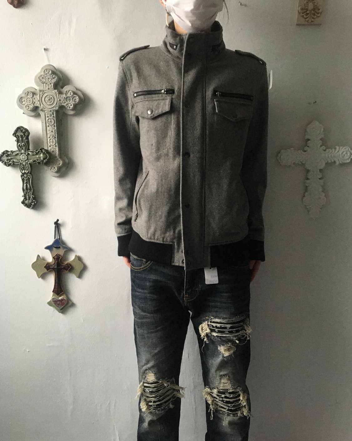 High neck woolen jacket 상품이미지1