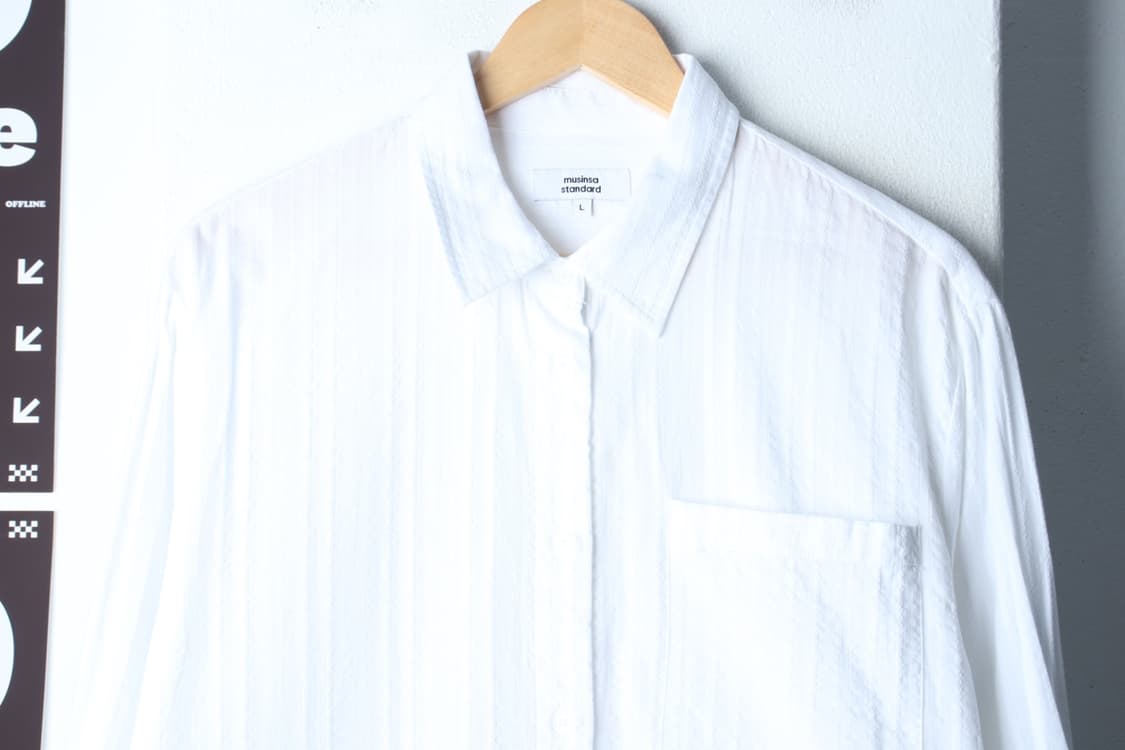 W(L-XL) 무신사 스탠다드 셔츠 남방 스트라이프 패턴-H33043 상품이미지3