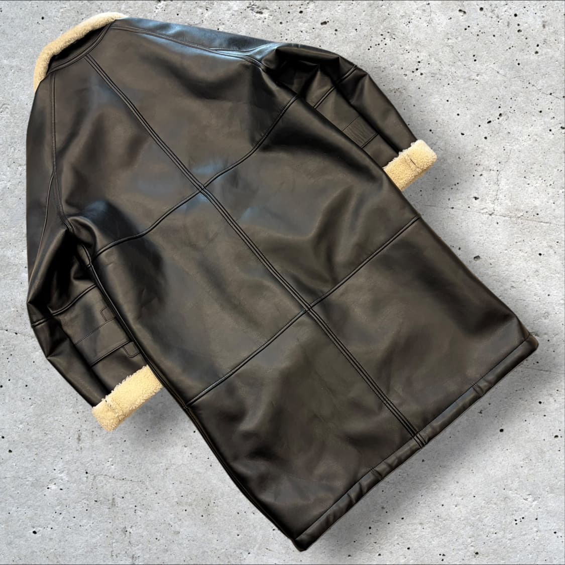 [105] 21FW 지오송지오 블랙 무스탕 소가죽 레더 코트 D406 상품이미지2