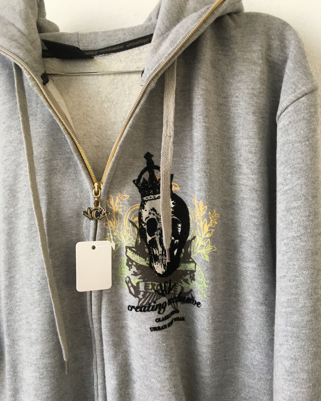 Back skull printing hood zip up 상품이미지3