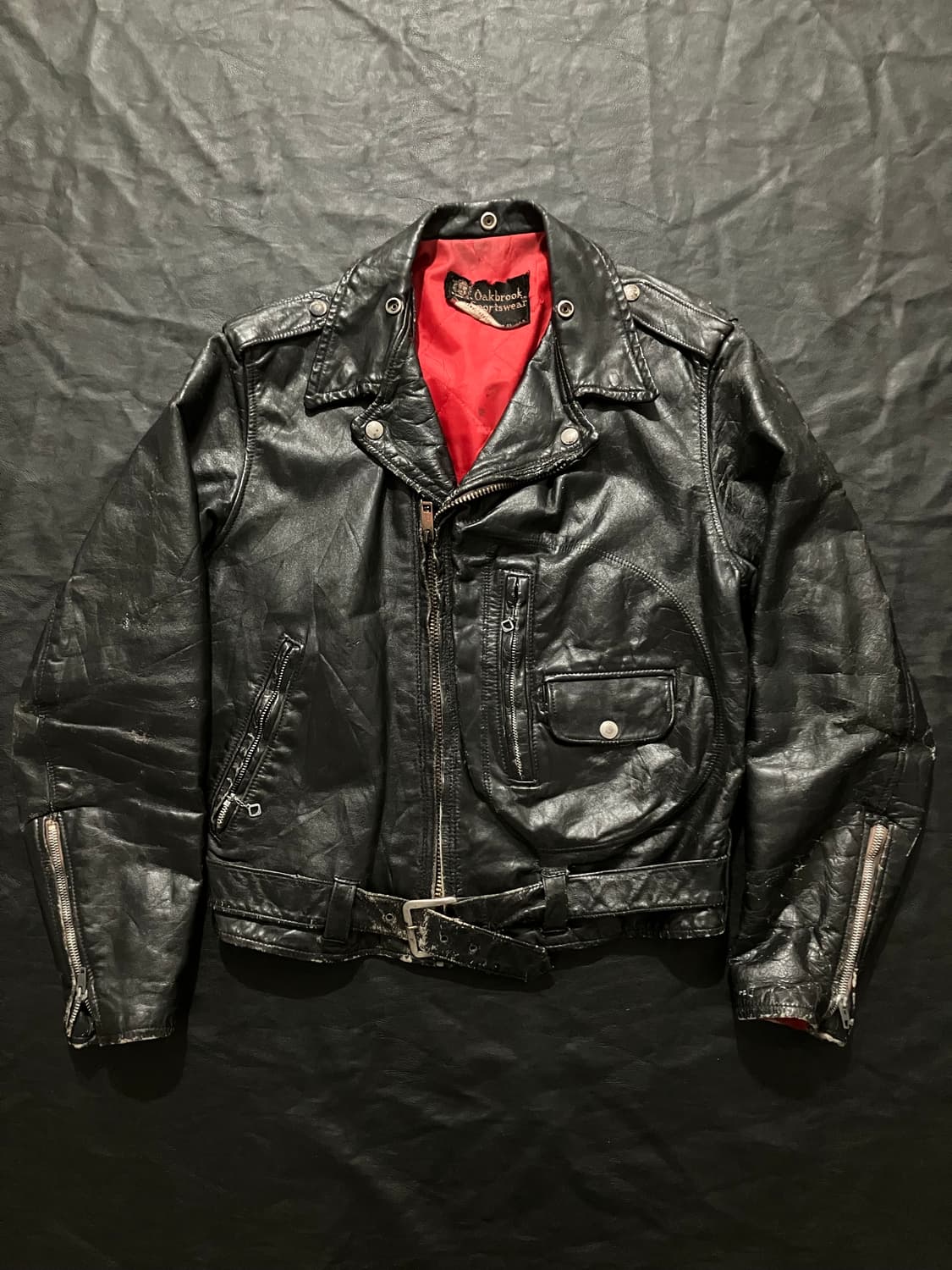 🇺🇸 60s 시어스 오크브룩 스티어하이드 d포켓 더블라이더 자켓 상품이미지2