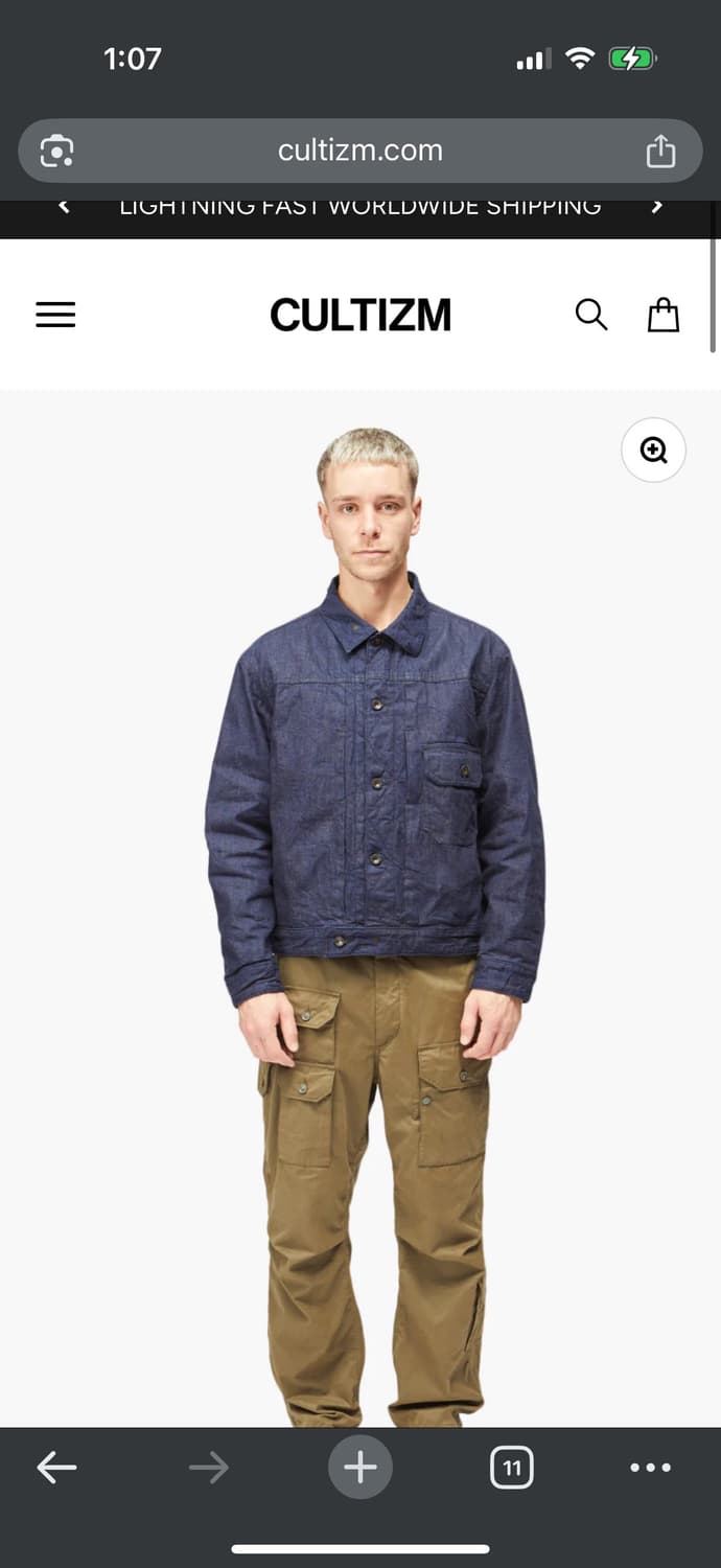 엔지니어드가먼츠 10oz 트러커 자켓 m 상품이미지4