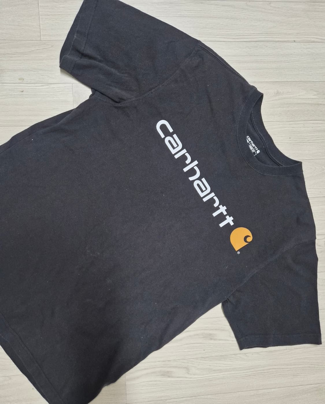 칼하트 루즈핏 헤비웨이트 레귤러 숏슬리브 로고 그래픽 티셔츠 블랙 상품이미지3