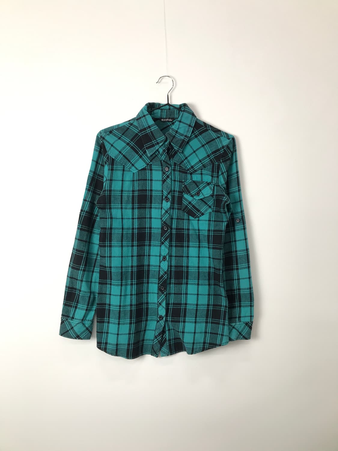 Jpn Y2k Mint & Black Checked Shirts  상품이미지4