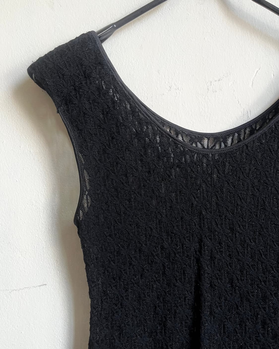 Japanese Vintage Black Mesh Sleeveles 상품이미지5