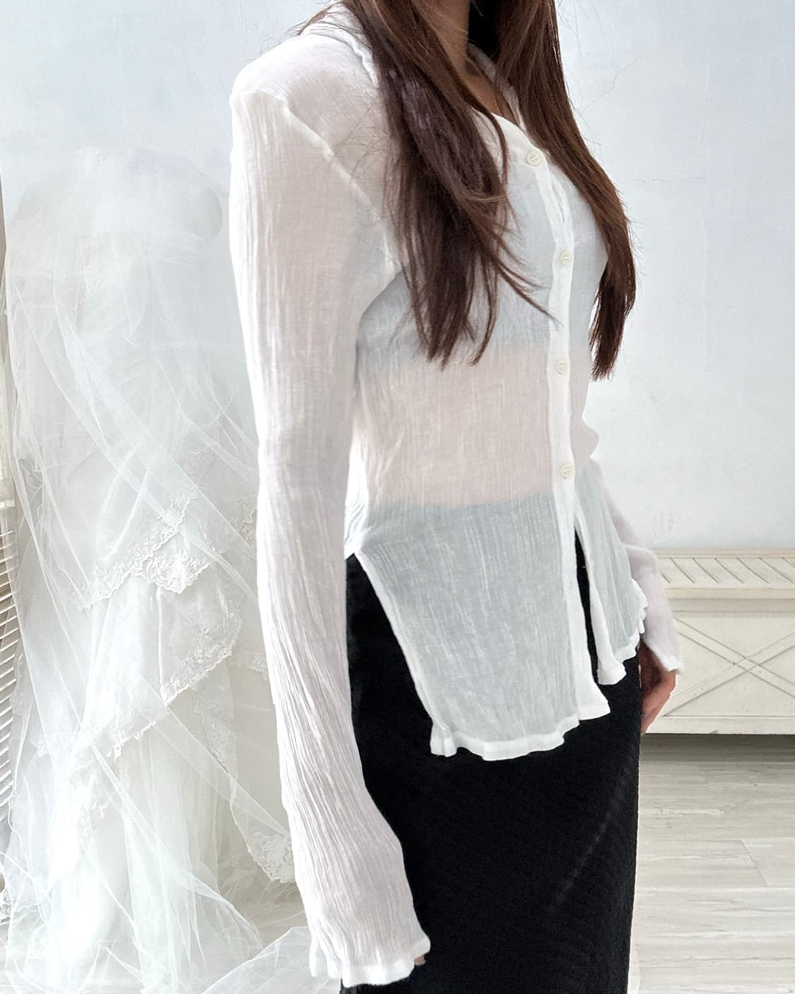 See-through white shirt 상품이미지8