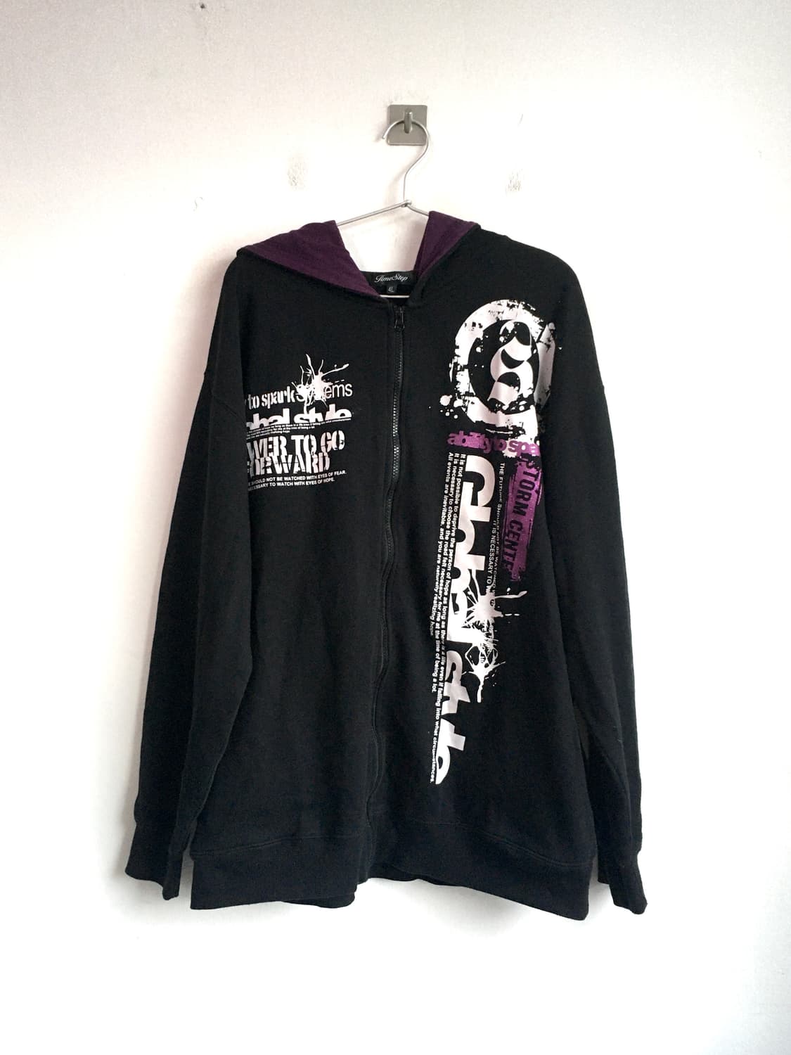 jpn vintage punk black purple hood zipup 상품이미지6