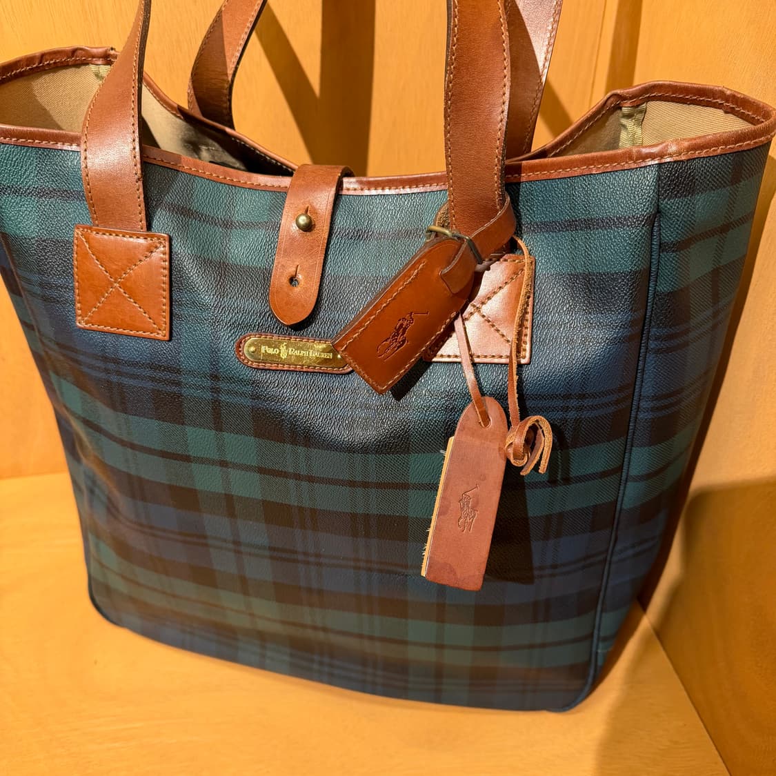 폴로랄프로렌 블랙와치 레더 토트백 상품이미지2