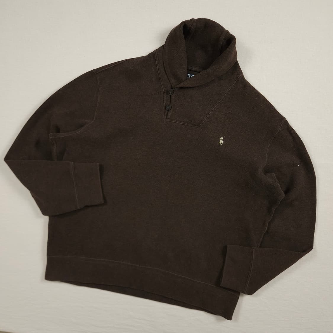 XL(105) 폴로 랄프로렌 숄카라 니트 우드브라운 상품이미지2