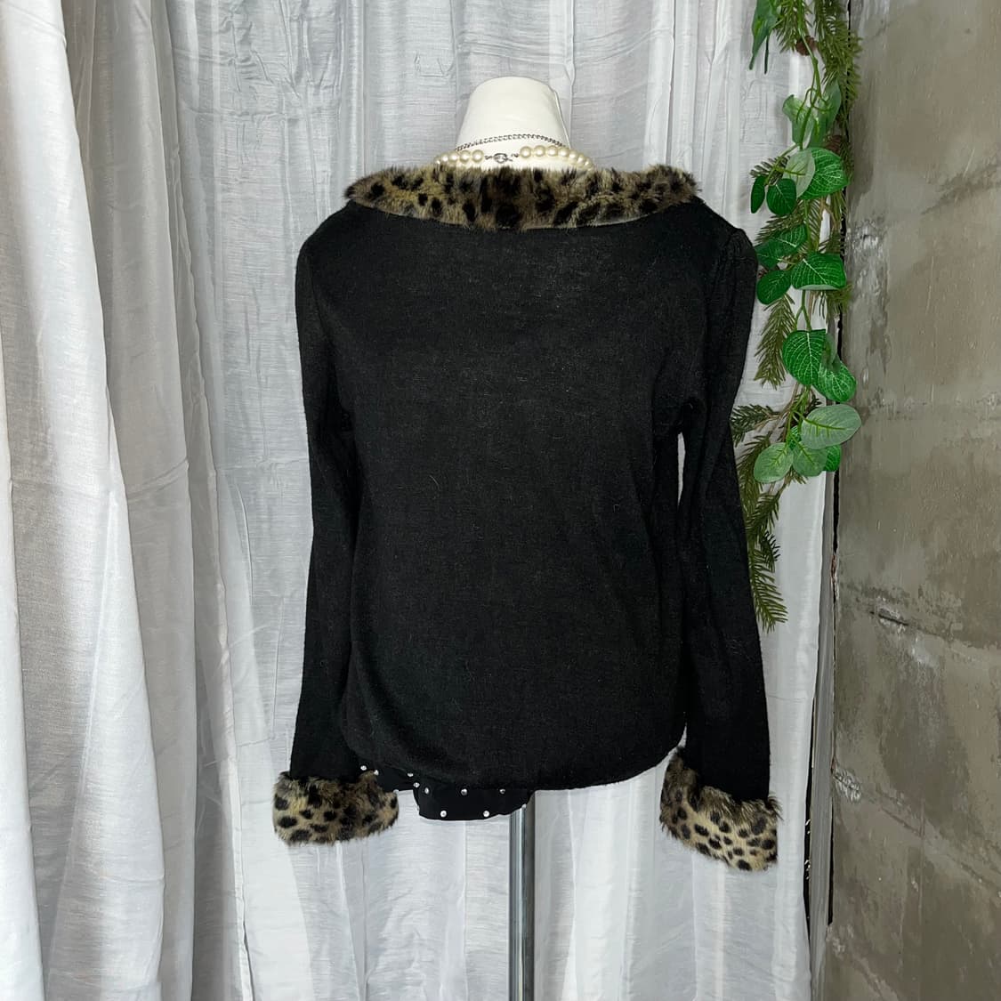 엑시즈팜 호피 갸루 니트 상품이미지5