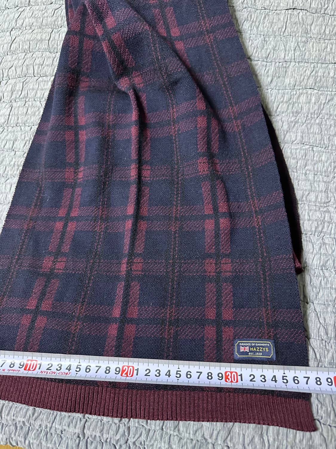 헤지스 체크 머플러 네이비 버건디 상품이미지4