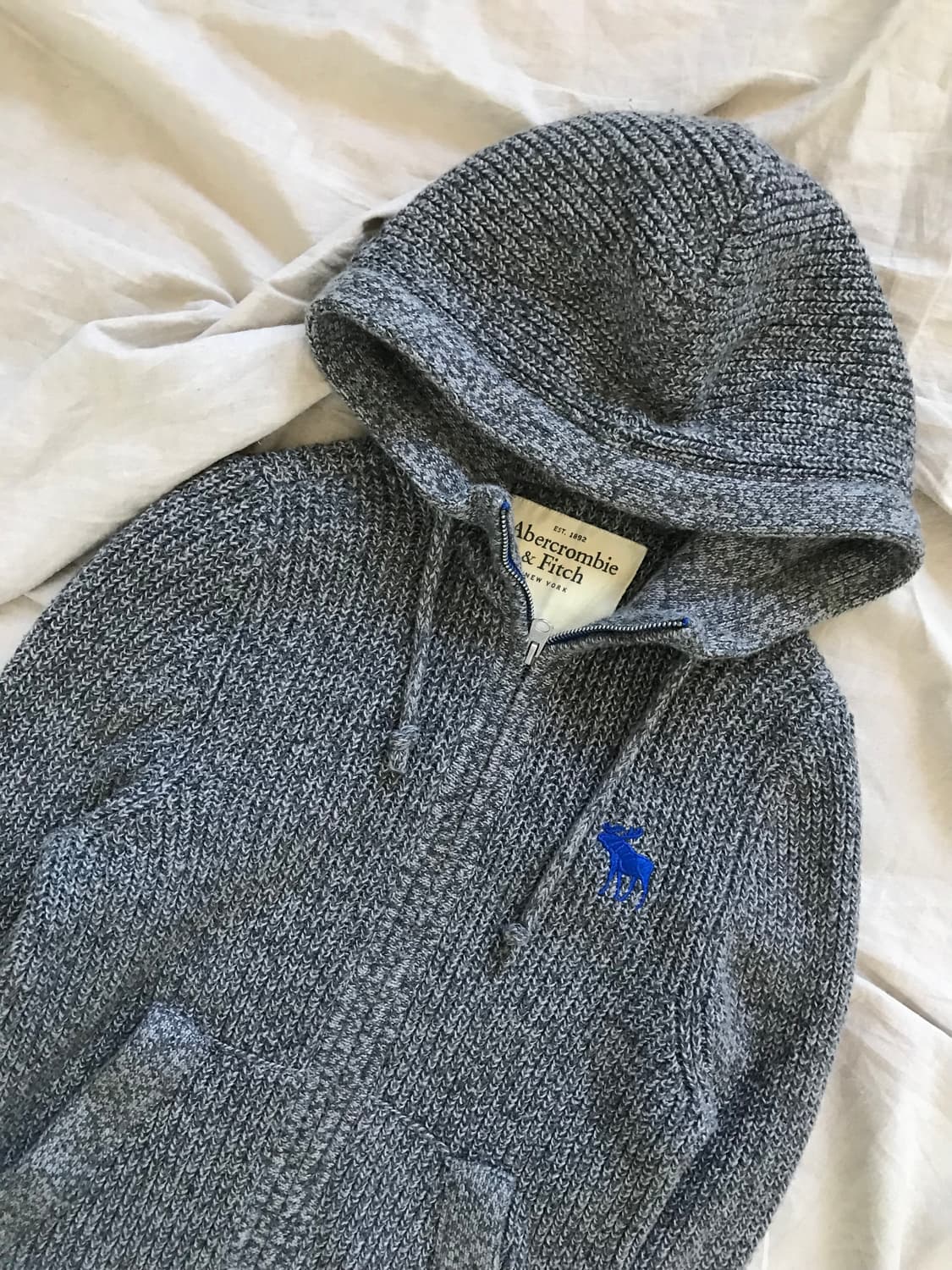 아베크롬비 산양로고 헤비 니트 후드집업 상품이미지6