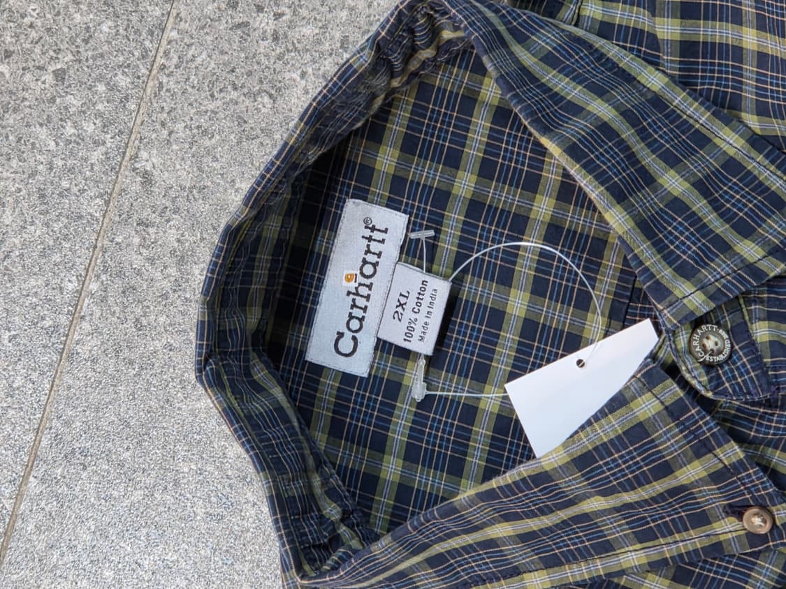 칼하트 네이비 체크 반팔셔츠 상품이미지3