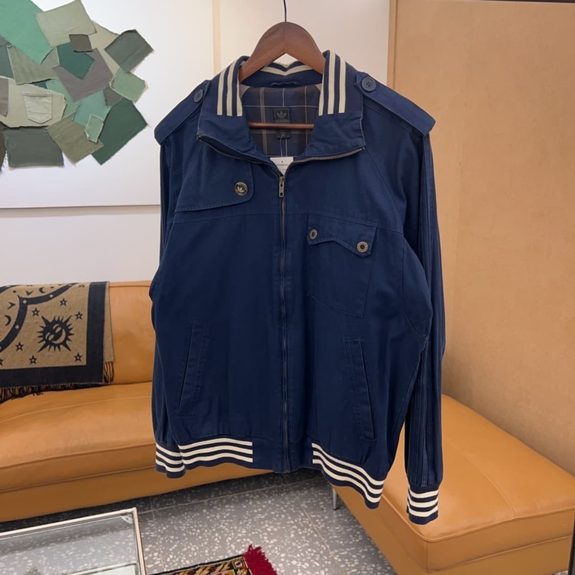 아디다스 흑탭 올드스쿨 프레피 블루종 자켓 105 C04944 상품이미지3