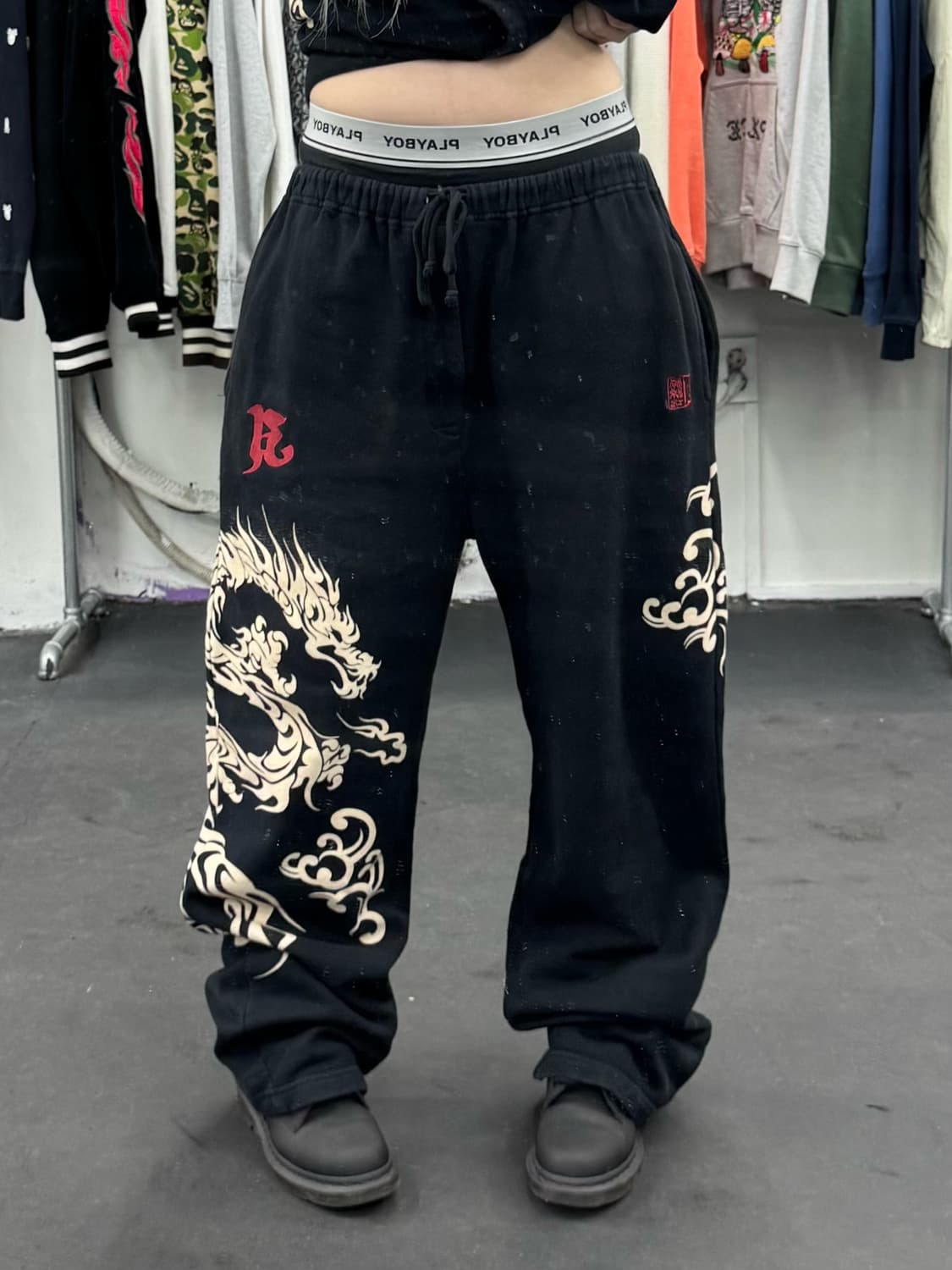 카라쿠리 타마시 오리엔탈 프린팅 스웻팬츠 상품이미지1