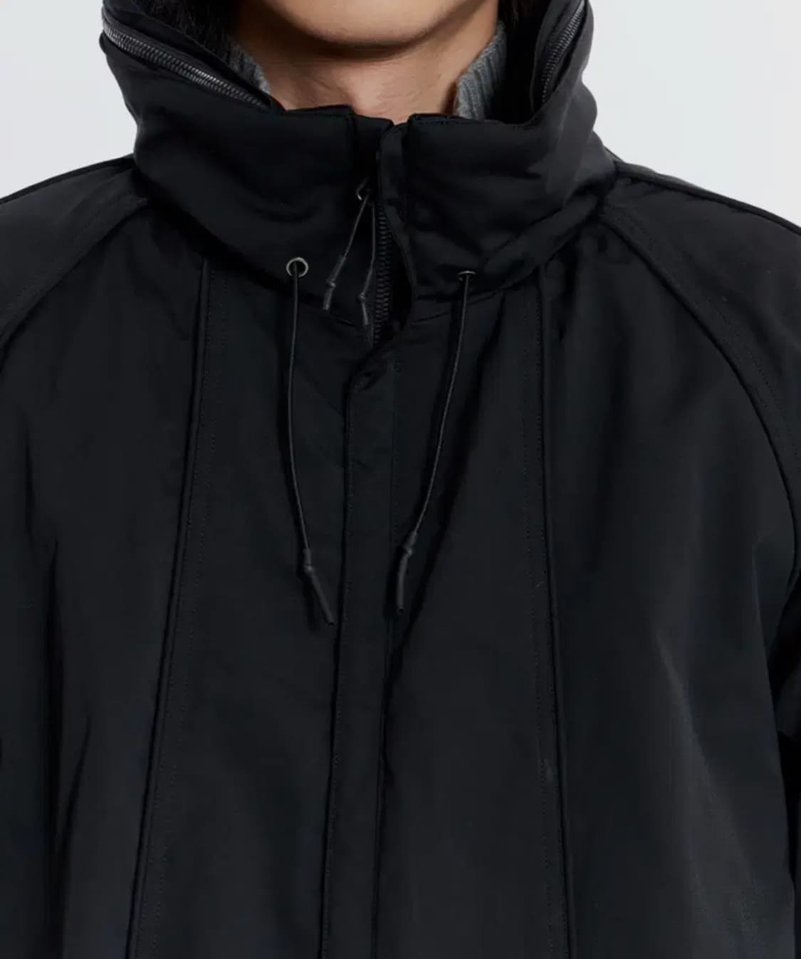 새상품(L)언어펙티드 파라슈트 코트 블랙 상품이미지3