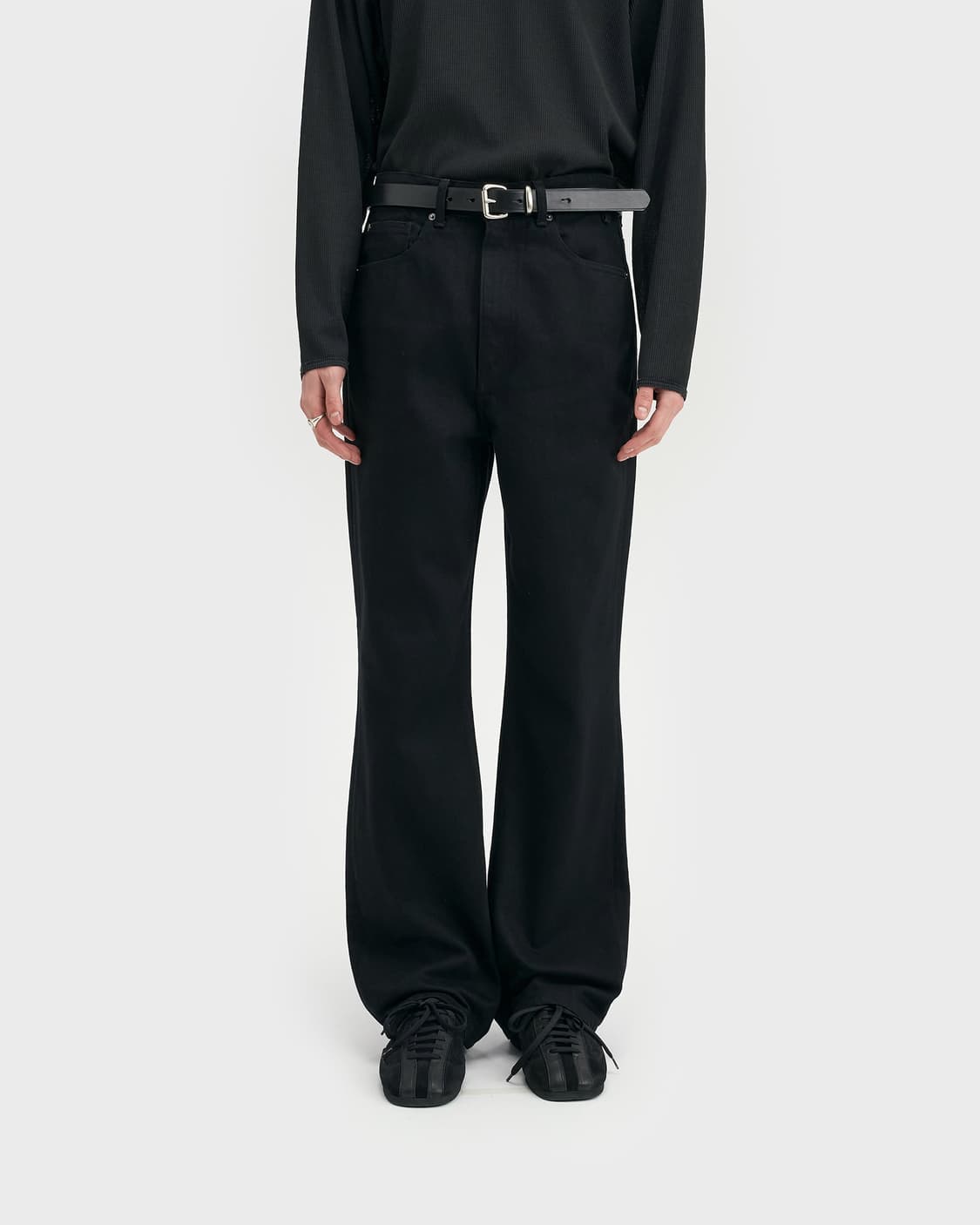 벨리에 트루 스트레이트 데님 팬츠 원 워시드 블랙 34 상품이미지3