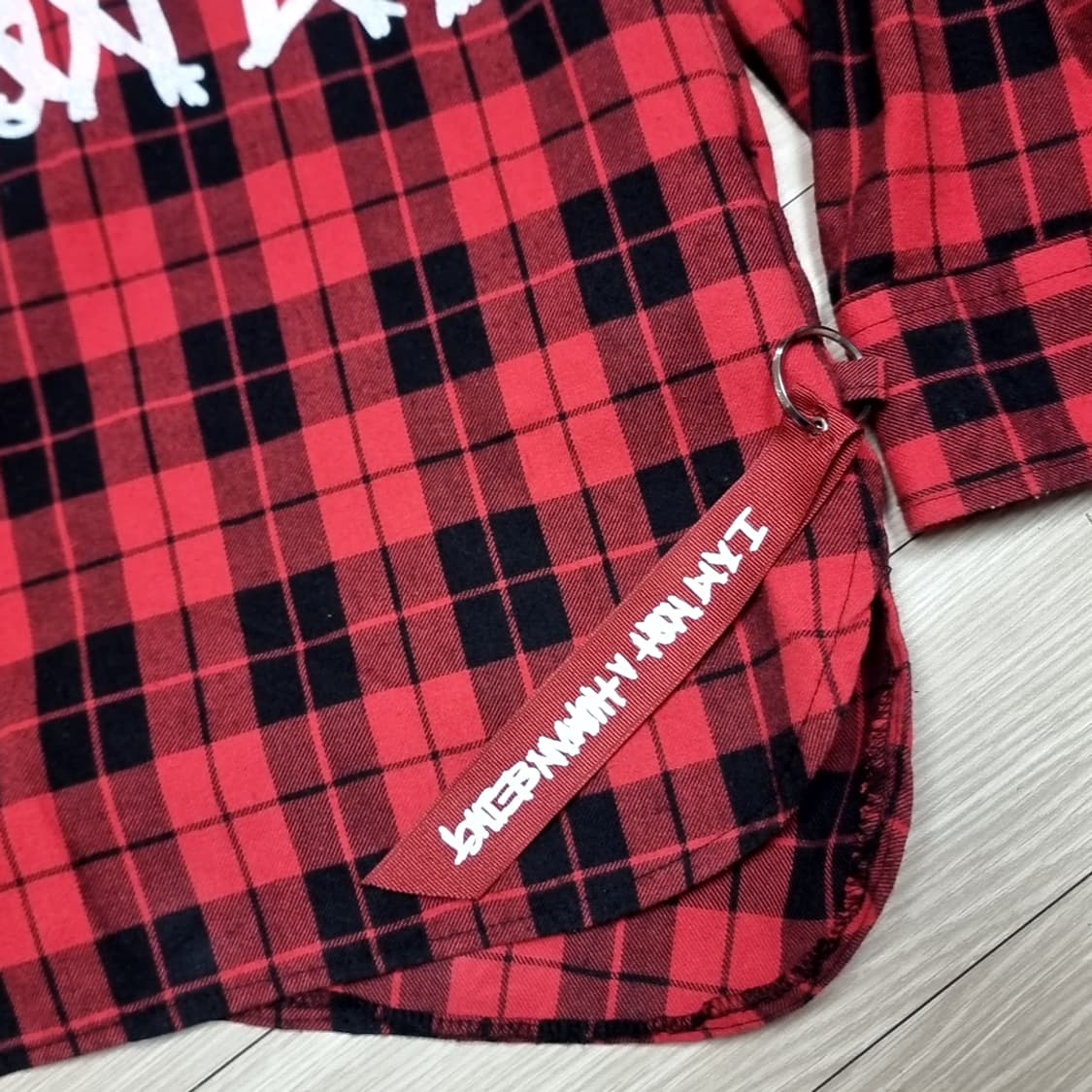 아이엠낫어휴먼비잉 레드 체크 셔츠(100-105) 상품이미지2