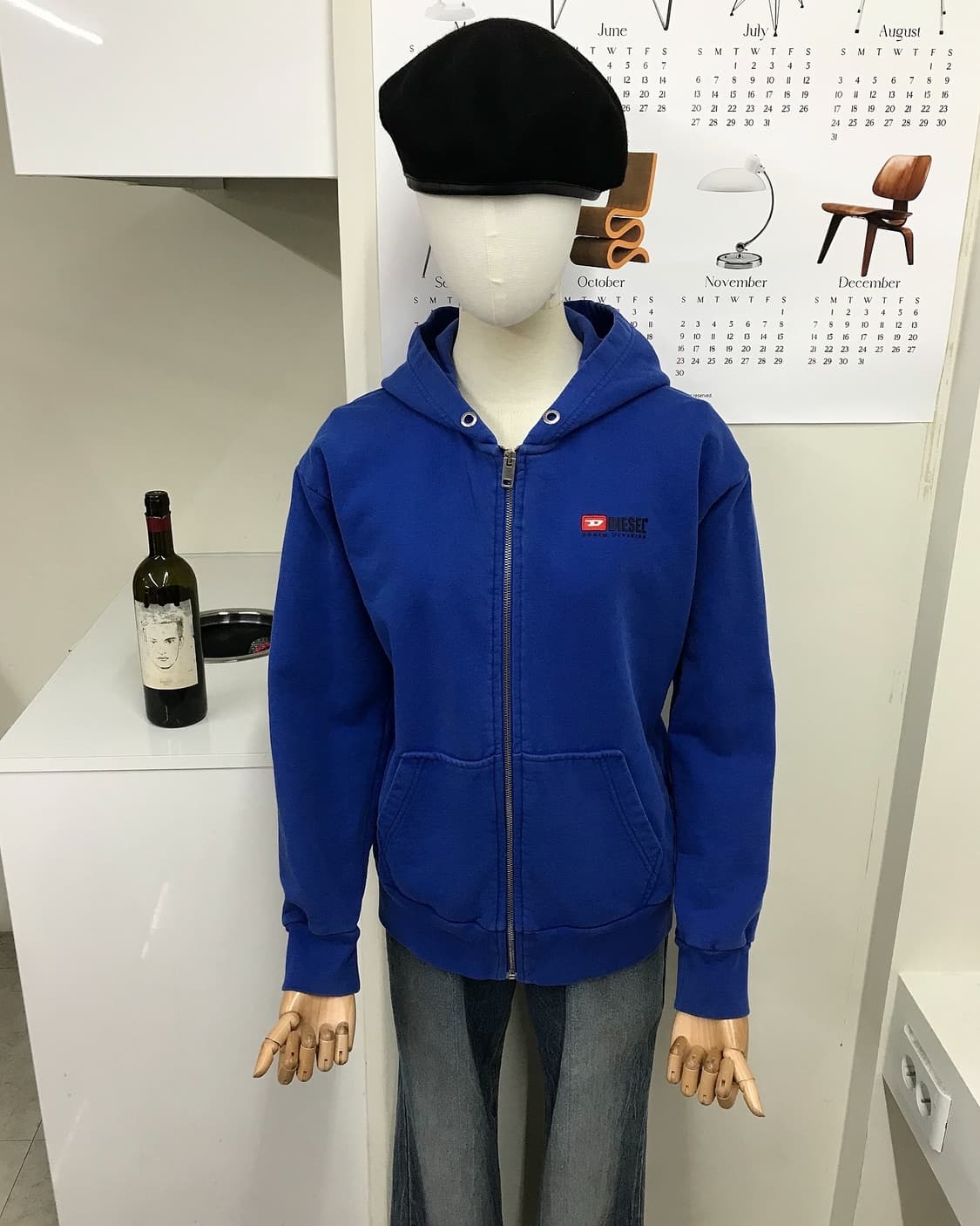 디젤 백로고 후드 집업 상품이미지7