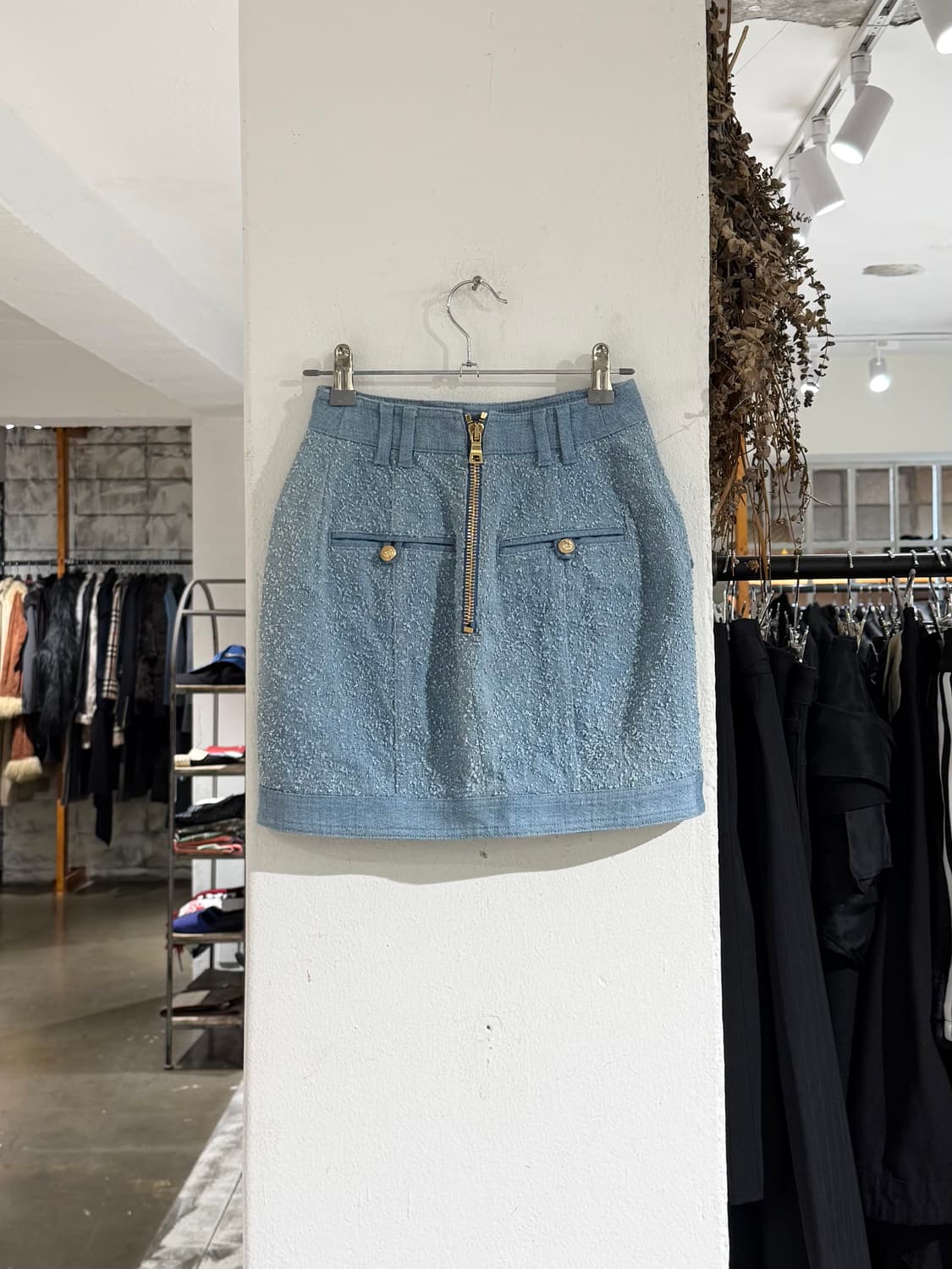 발망 트위드 패널 데님 골드 버튼 미니 스커트 상품이미지6