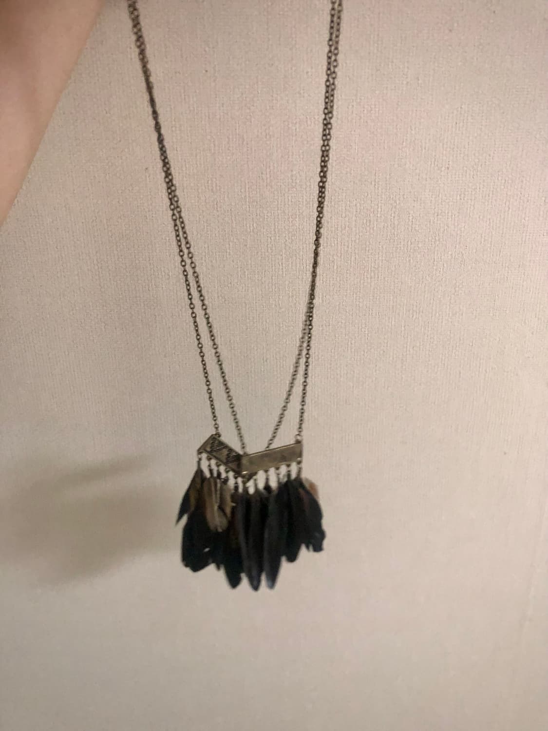 빈티지 깃털 금장 목걸이 vintage necklace 상품이미지8