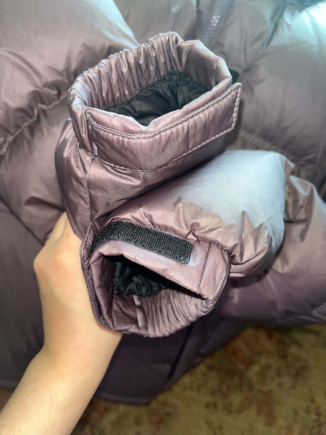 (새상품)살로몬 컨투어다운패딩S 퍼플그래이 상품이미지8