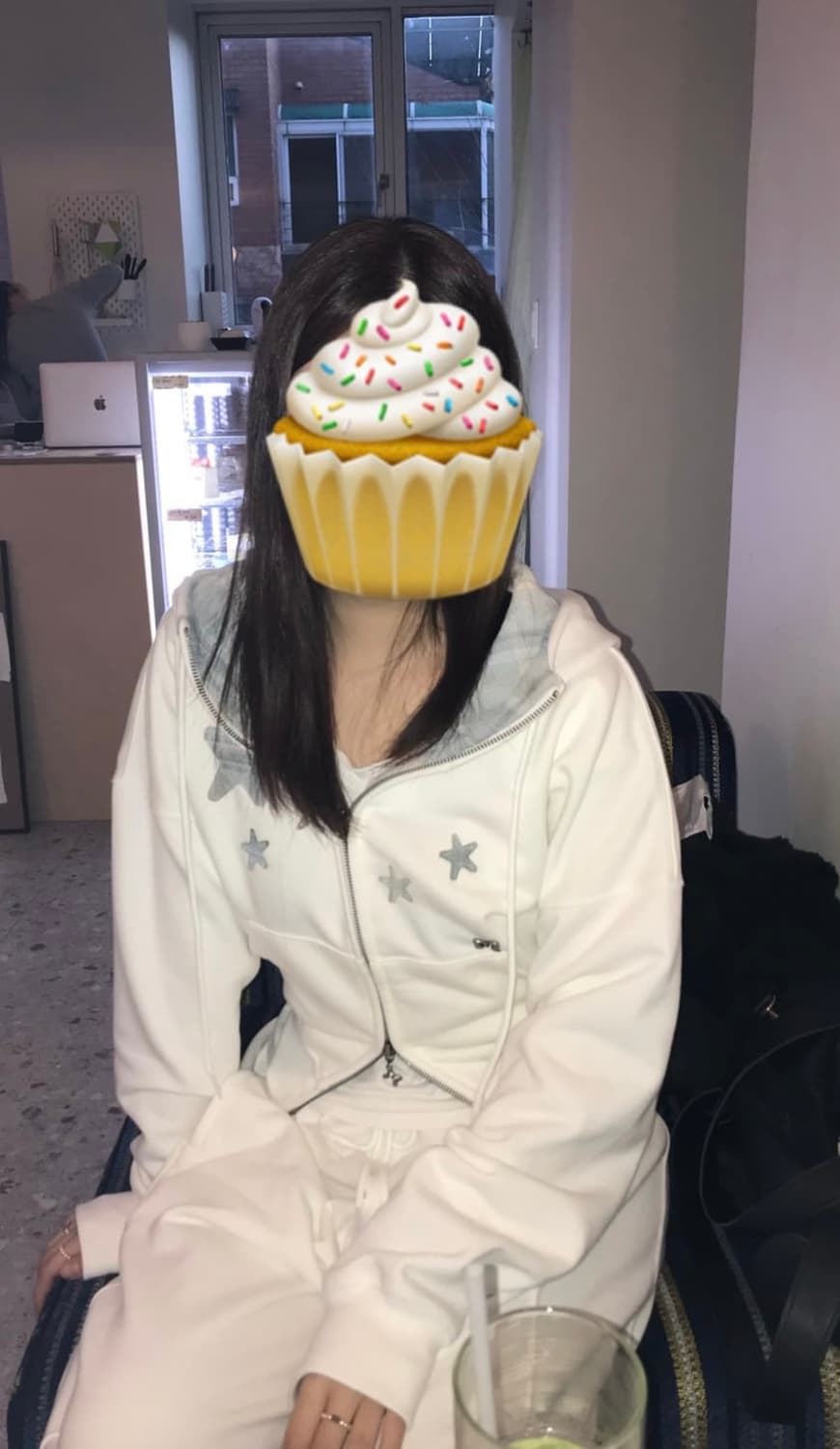 CHECK CONTRAST SWEAT PT IVORY 상품이미지2