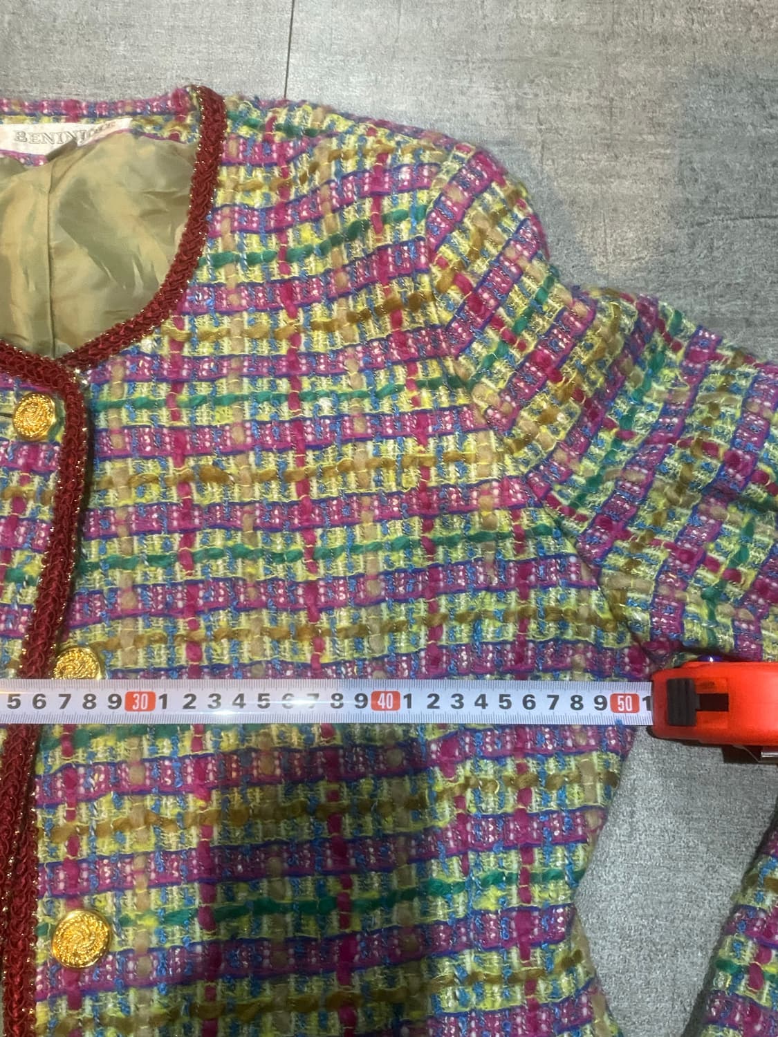 일본빈티지 Beninjoie 오리엔탈보헤미안 할메카지복고풍 트위드자켓 상품이미지2