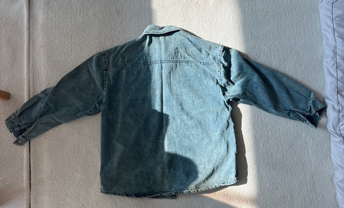 빈티지 꽃 자수 데님셔츠 상품이미지2