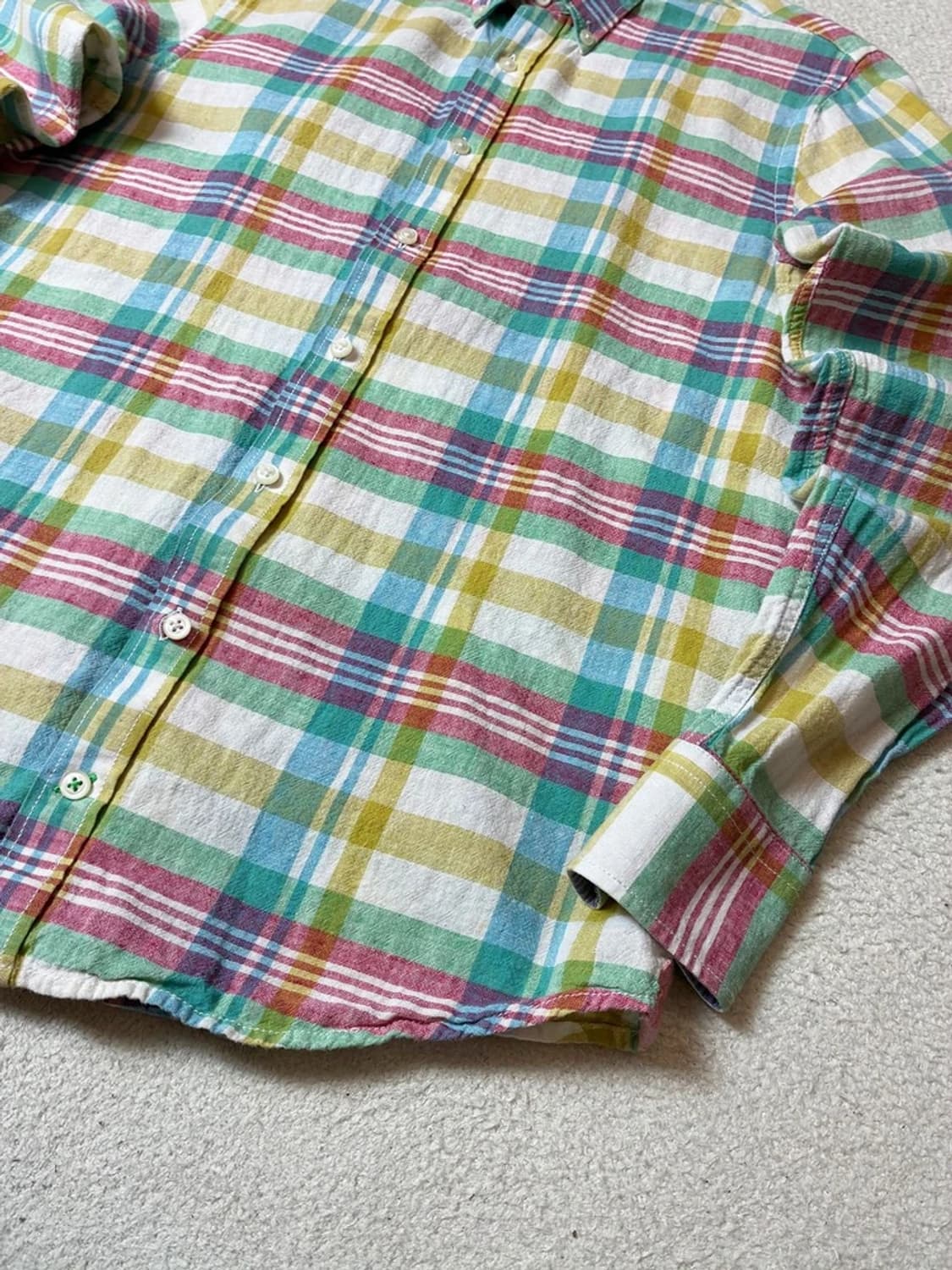 타미힐피거 00's 린넨 Y2K 체크 셔츠 PN8062 상품이미지3