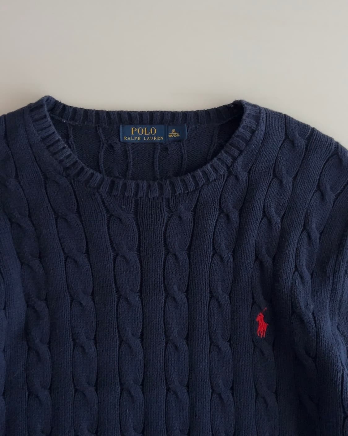 폴로 랄프로렌 케이블 라운드 니트 XL 상품이미지4