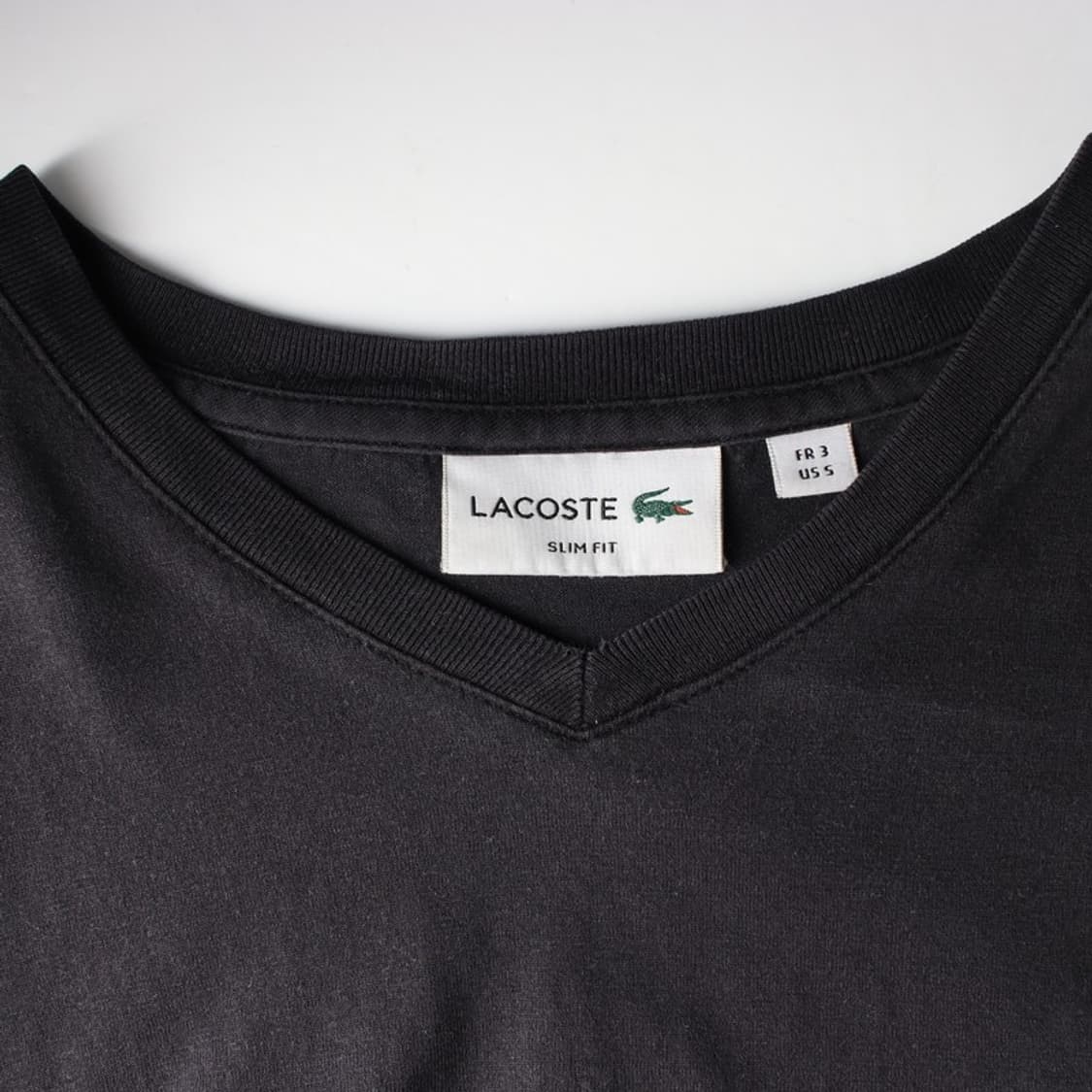 라코스테 슬림핏 브이넥 반팔 티셔츠 S 상품이미지5