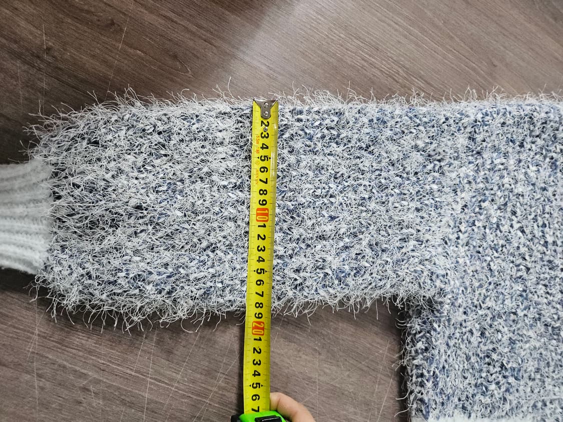 배색 니트 가디건 크롭 스타일  f  두툼 상품이미지6