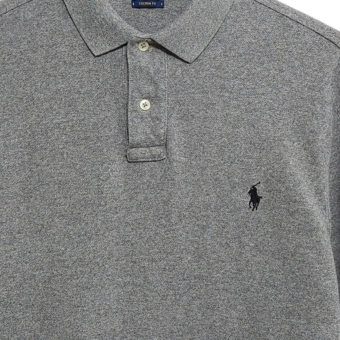100)POLO 폴로 랄프로렌 커스텀핏 긴팔 카라티 그레이 상품이미지2