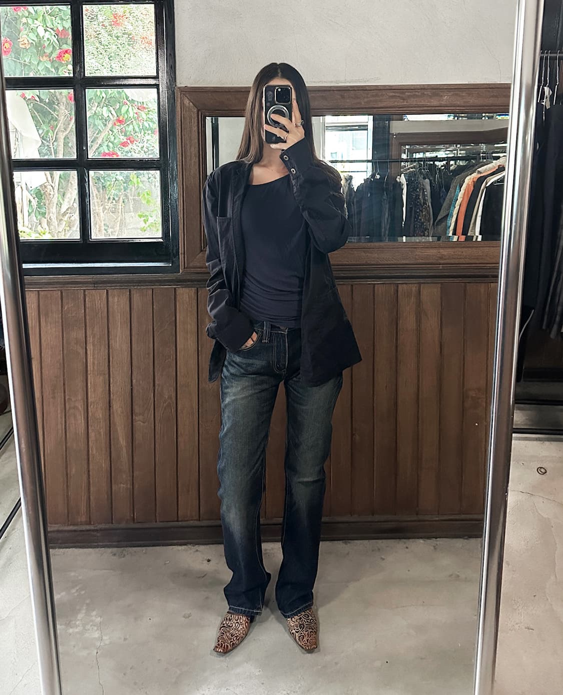 LEVI'S leather cinch back w28 상품이미지4