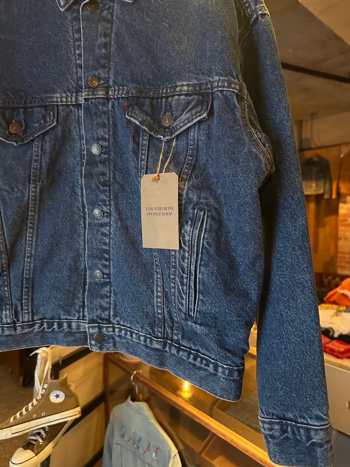 80s USA 빈티지 리바이스 플란넬 안감 리버시블 데님 자켓 상품이미지4