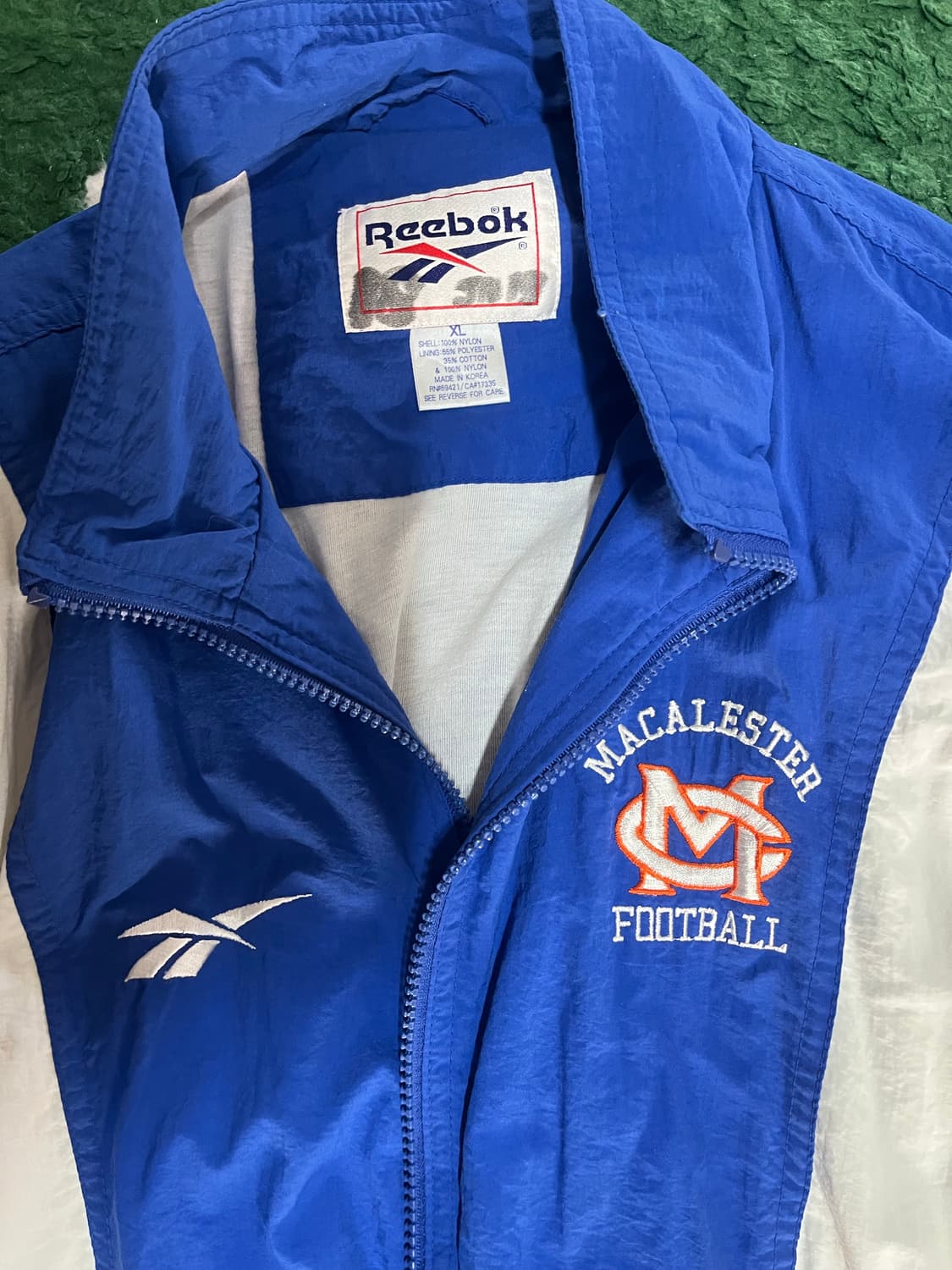 리복 올드스쿨 풋볼 바람막이 xl 상품이미지2